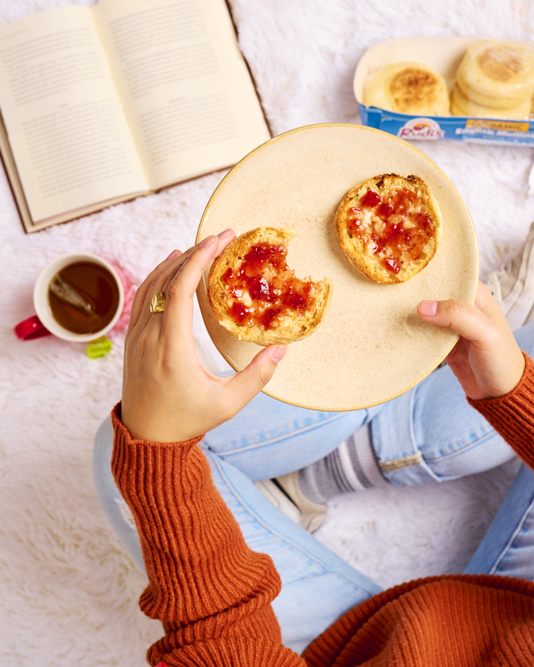 English Muffin on Plate