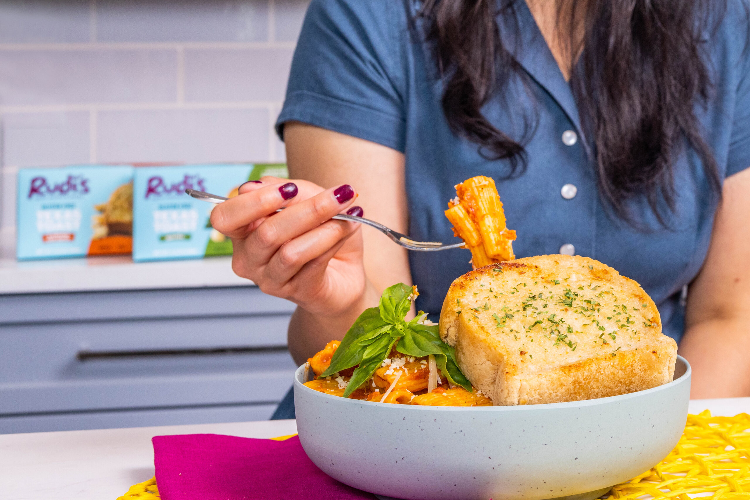 Rudi's Bakery Gluten Free Garlic Texas Toast with dinner